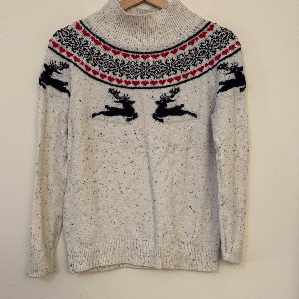 🦌 LOFT Fair Isle Reindeer Sweater – Cozy Holiday Winter Classic (Small)